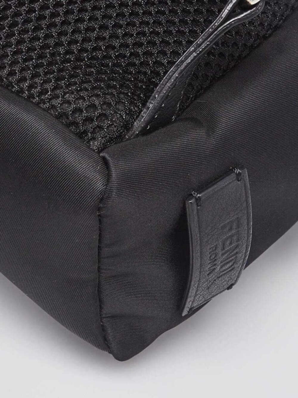 Fendi Black Nylon and Shearling Mini Backpack Bag 8BZ038 - Picture 8 of 11